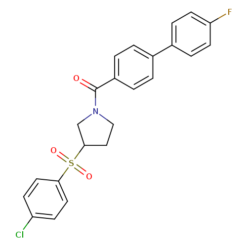 3-(4-chlorobenzenesulfonyl)-1-{4'-fluoro-[1,1'-biphenyl]-4-carbonyl}pyrrolidine
