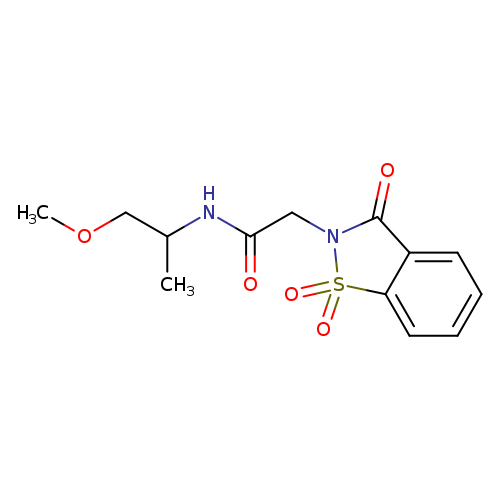 N-(1-methoxypropan-2-yl)-2-(1,1,3-trioxo-2,3-dihydro-1lambda6,2-benzothiazol-2-yl)acetamide