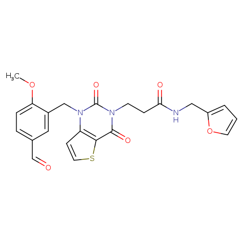 3-{1-[(5-formyl-2-methoxyphenyl)methyl]-2,4-dioxo-1H,2H,3H,4H-thieno[3,2-d]pyrimidin-3-yl}-N-[(furan-2-yl)methyl]propanamide
