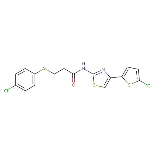 3-[(4-chlorophenyl)sulfanyl]-N-[4-(5-chlorothiophen-2-yl)-1,3-thiazol-2-yl]propanamide
