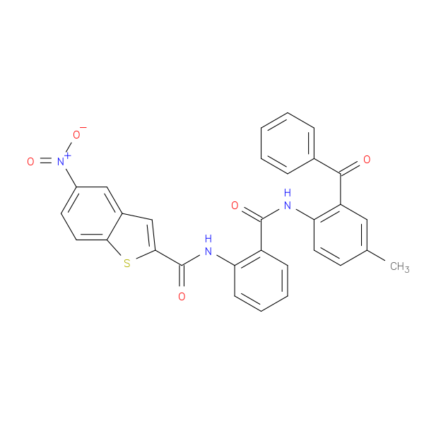 N-{2-[(2-benzoyl-4-methylphenyl)carbamoyl]phenyl}-5-nitro-1-benzothiophene-2-carboxamide