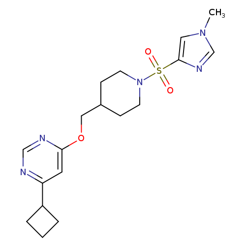4-cyclobutyl-6-({1-[(1-methyl-1H-imidazol-4-yl)sulfonyl]piperidin-4-yl}methoxy)pyrimidine