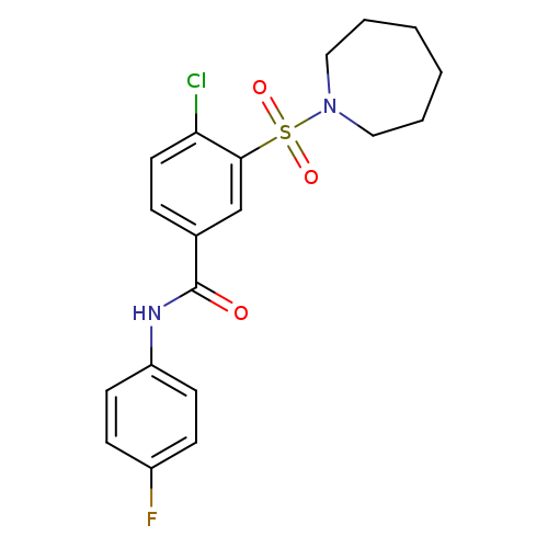 3-(azepane-1-sulfonyl)-4-chloro-N-(4-fluorophenyl)benzamide