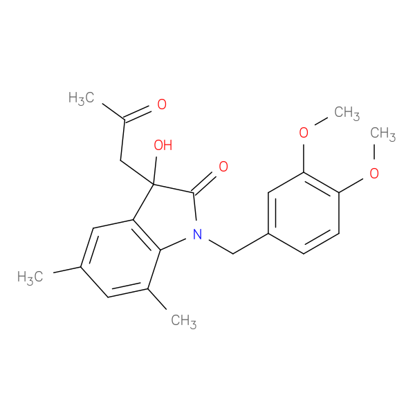 1-[(3,4-dimethoxyphenyl)methyl]-3-hydroxy-5,7-dimethyl-3-(2-oxopropyl)-2,3-dihydro-1H-indol-2-one