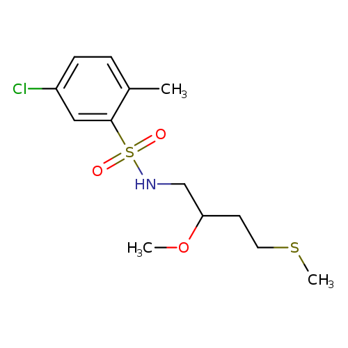 5-chloro-N-[2-methoxy-4-(methylsulfanyl)butyl]-2-methylbenzene-1-sulfonamide