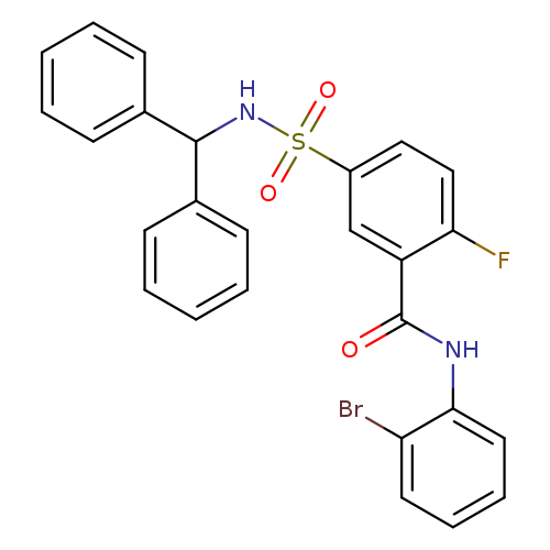 N-(2-bromophenyl)-5-[(diphenylmethyl)sulfamoyl]-2-fluorobenzamide