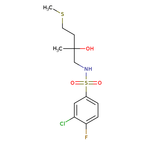 2-[(3-chloro-4-fluorobenzenesulfonamido)methyl]-4-(methylsulfanyl)butan-2-ol