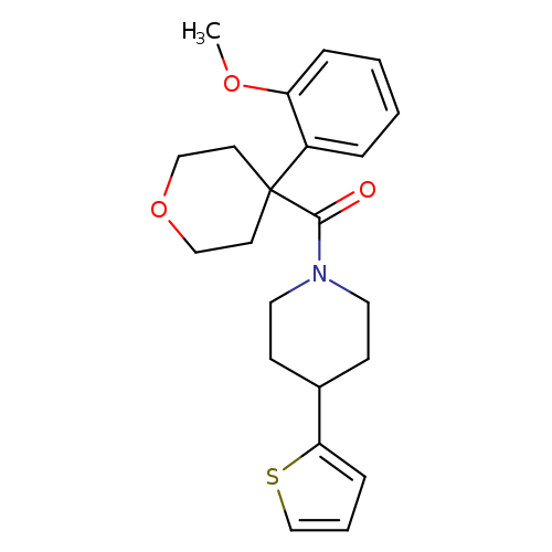 1-[4-(2-methoxyphenyl)oxane-4-carbonyl]-4-(thiophen-2-yl)piperidine