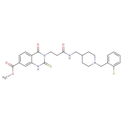 methyl 3-{2-[({1-[(2-fluorophenyl)methyl]piperidin-4-yl}methyl)carbamoyl]ethyl}-4-oxo-2-sulfanylidene-1,2,3,4-tetrahydroquinazoline-7-carboxylate