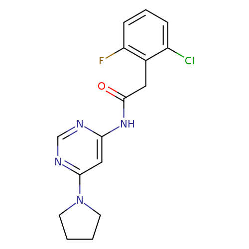 2-(2-chloro-6-fluorophenyl)-N-[6-(pyrrolidin-1-yl)pyrimidin-4-yl]acetamide