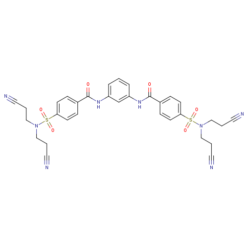 4-[bis(2-cyanoethyl)sulfamoyl]-N-(3-{4-[bis(2-cyanoethyl)sulfamoyl]benzamido}phenyl)benzamide