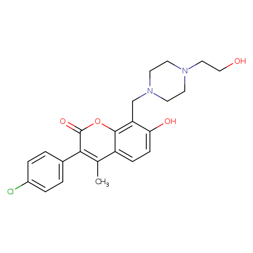 3-(4-chlorophenyl)-7-hydroxy-8-{[4-(2-hydroxyethyl)piperazin-1-yl]methyl}-4-methyl-2H-chromen-2-one