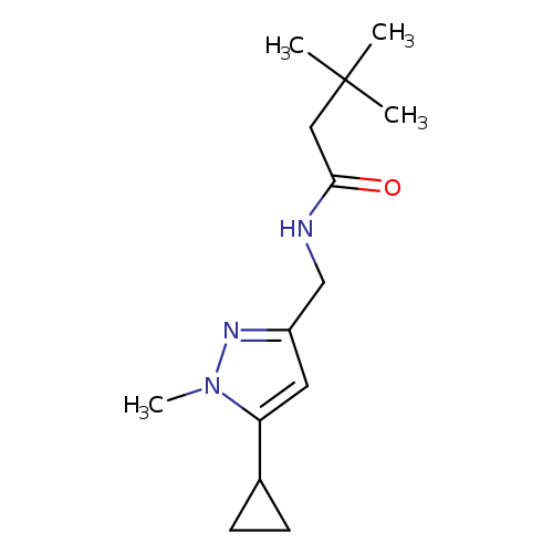 N-[(5-cyclopropyl-1-methyl-1H-pyrazol-3-yl)methyl]-3,3-dimethylbutanamide