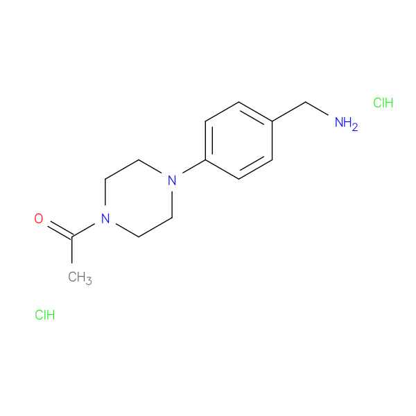1-{4-[4-(aminomethyl)phenyl]piperazin-1-yl}ethan-1-one dihydrochloride