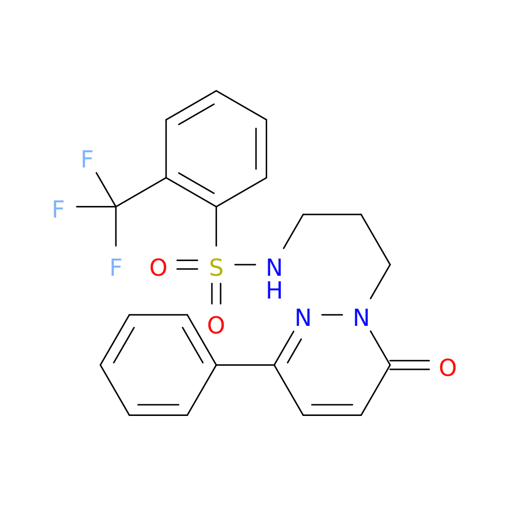 N-[3-(6-oxo-3-phenyl-1,6-dihydropyridazin-1-yl)propyl]-2-(trifluoromethyl)benzene-1-sulfonamide
