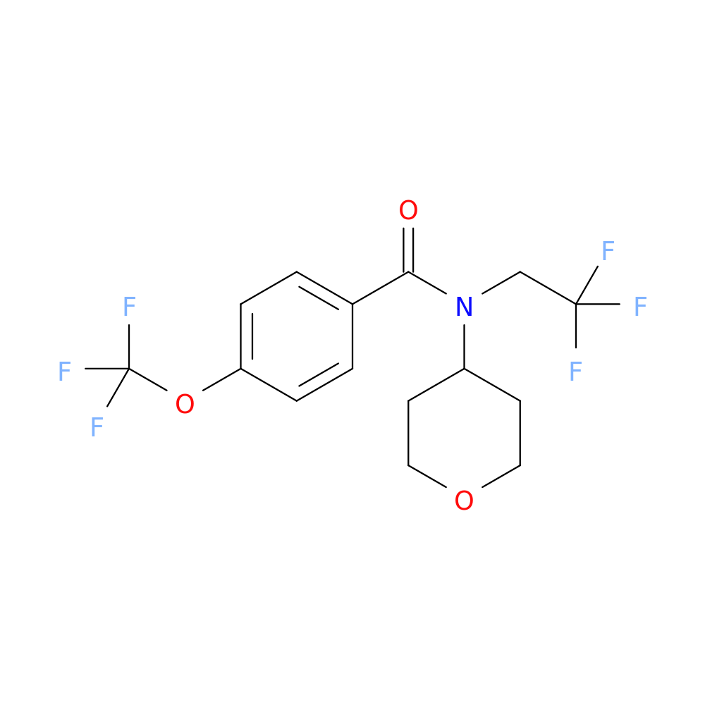 N-(oxan-4-yl)-N-(2,2,2-trifluoroethyl)-4-(trifluoromethoxy)benzamide