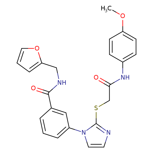 N-[(furan-2-yl)methyl]-3-[2-({[(4-methoxyphenyl)carbamoyl]methyl}sulfanyl)-1H-imidazol-1-yl]benzamide