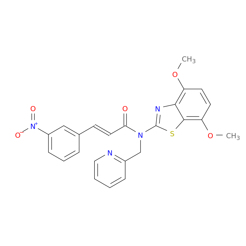 (2E)-N-(4,7-dimethoxy-1,3-benzothiazol-2-yl)-3-(3-nitrophenyl)-N-[(pyridin-2-yl)methyl]prop-2-enamide