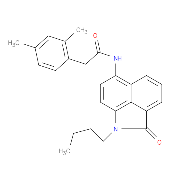N-{2-butyl-3-oxo-2-azatricyclo[6.3.1.0^{4,12}]dodeca-1(11),4,6,8(12),9-pentaen-9-yl}-2-(2,4-dimethylphenyl)acetamide