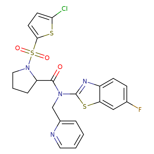 1-[(5-chlorothiophen-2-yl)sulfonyl]-N-(6-fluoro-1,3-benzothiazol-2-yl)-N-[(pyridin-2-yl)methyl]pyrrolidine-2-carboxamide