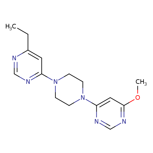 4-ethyl-6-[4-(6-methoxypyrimidin-4-yl)piperazin-1-yl]pyrimidine