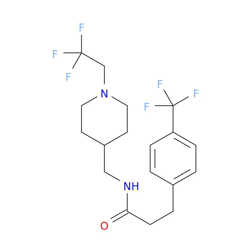 N-{[1-(2,2,2-trifluoroethyl)piperidin-4-yl]methyl}-3-[4-(trifluoromethyl)phenyl]propanamide