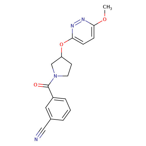 3-{3-[(6-methoxypyridazin-3-yl)oxy]pyrrolidine-1-carbonyl}benzonitrile