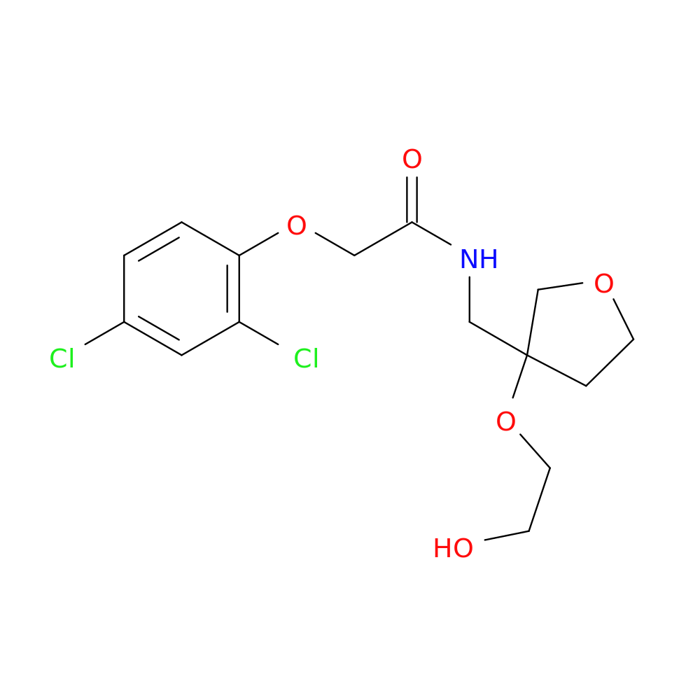 2-(2,4-dichlorophenoxy)-N-{[3-(2-hydroxyethoxy)oxolan-3-yl]methyl}acetamide