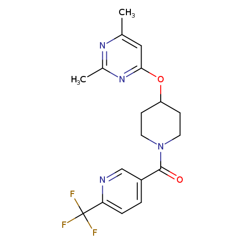 2,4-dimethyl-6-({1-[6-(trifluoromethyl)pyridine-3-carbonyl]piperidin-4-yl}oxy)pyrimidine