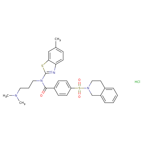 N-[3-(dimethylamino)propyl]-N-(6-methyl-1,3-benzothiazol-2-yl)-4-(1,2,3,4-tetrahydroisoquinoline-2-sulfonyl)benzamide hydrochloride