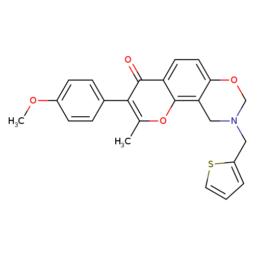 3-(4-methoxyphenyl)-2-methyl-9-[(thiophen-2-yl)methyl]-4H,8H,9H,10H-chromeno[8,7-e][1,3]oxazin-4-one