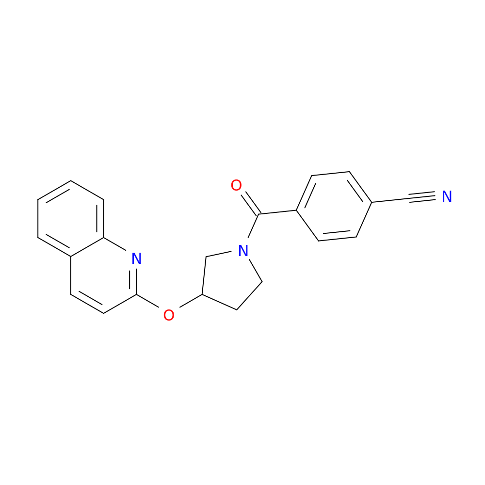 4-[3-(quinolin-2-yloxy)pyrrolidine-1-carbonyl]benzonitrile