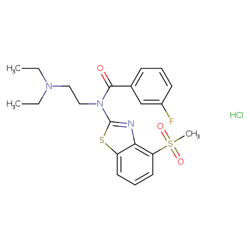 N-[2-(diethylamino)ethyl]-3-fluoro-N-(4-methanesulfonyl-1,3-benzothiazol-2-yl)benzamide hydrochloride