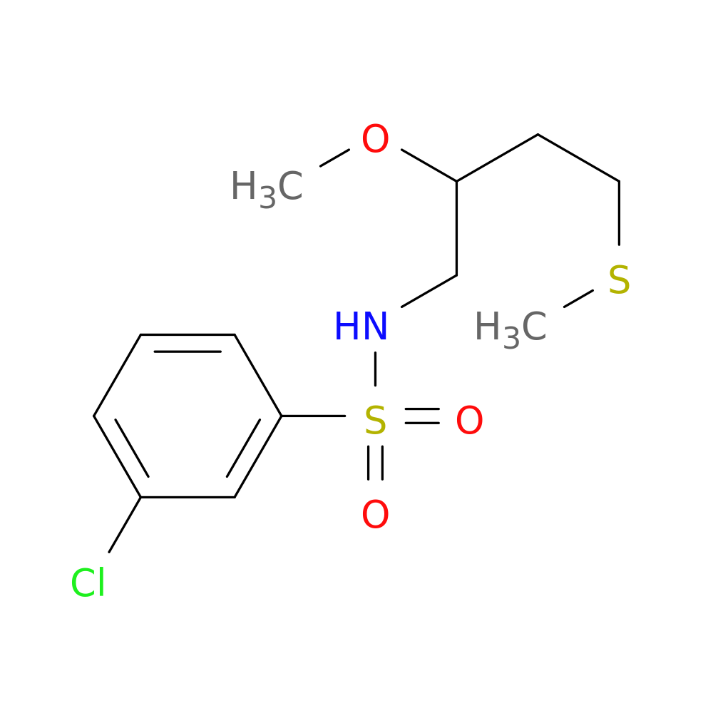 3-chloro-N-[2-methoxy-4-(methylsulfanyl)butyl]benzene-1-sulfonamide