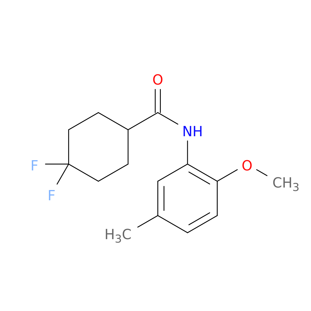 4,4-difluoro-N-(2-methoxy-5-methylphenyl)cyclohexane-1-carboxamide