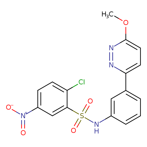 2-chloro-N-[3-(6-methoxypyridazin-3-yl)phenyl]-5-nitrobenzene-1-sulfonamide