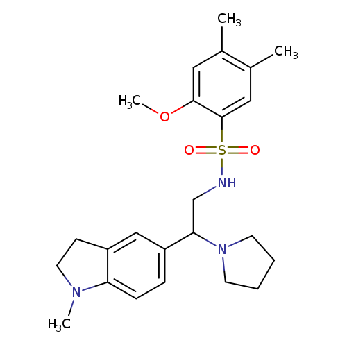 2-methoxy-4,5-dimethyl-N-[2-(1-methyl-2,3-dihydro-1H-indol-5-yl)-2-(pyrrolidin-1-yl)ethyl]benzene-1-sulfonamide