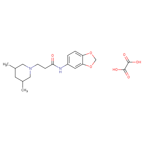 N-(2H-1,3-benzodioxol-5-yl)-3-(3,5-dimethylpiperidin-1-yl)propanamide; oxalic acid