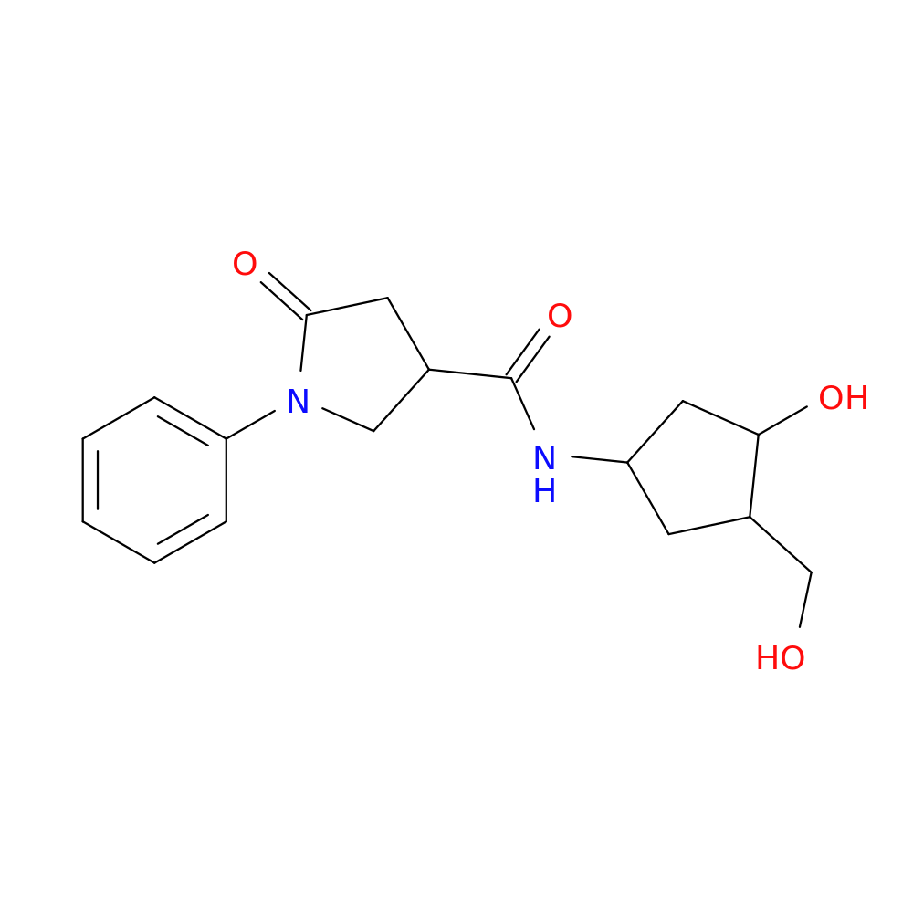 N-[3-hydroxy-4-(hydroxymethyl)cyclopentyl]-5-oxo-1-phenylpyrrolidine-3-carboxamide
