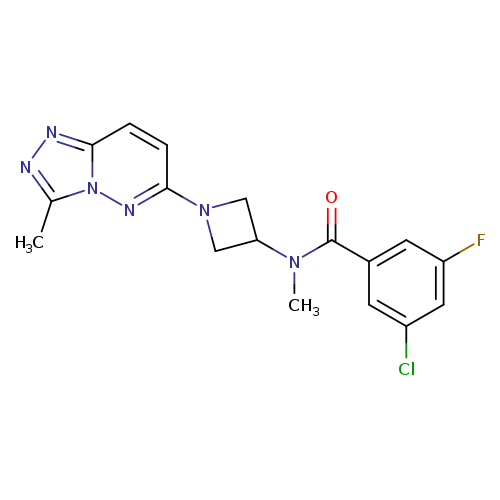 3-chloro-5-fluoro-N-methyl-N-(1-{3-methyl-[1,2,4]triazolo[4,3-b]pyridazin-6-yl}azetidin-3-yl)benzamide