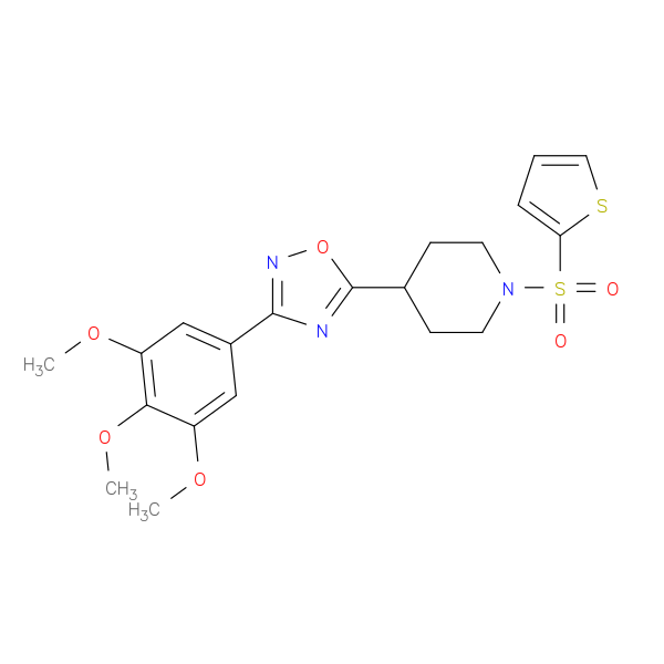 1-(thiophene-2-sulfonyl)-4-[3-(3,4,5-trimethoxyphenyl)-1,2,4-oxadiazol-5-yl]piperidine
