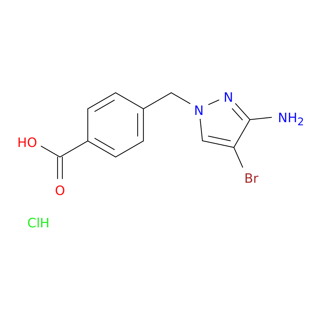 4-[(3-amino-4-bromo-1H-pyrazol-1-yl)methyl]benzoic acid hydrochloride