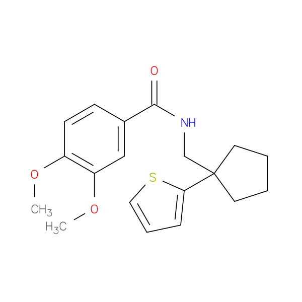 3,4-dimethoxy-N-{[1-(thiophen-2-yl)cyclopentyl]methyl}benzamide