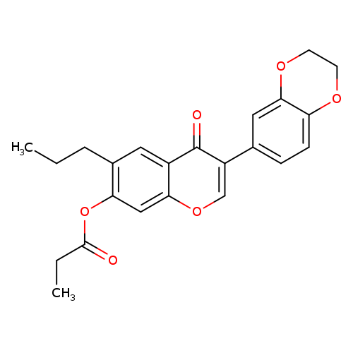 3-(2,3-dihydro-1,4-benzodioxin-6-yl)-4-oxo-6-propyl-4H-chromen-7-yl propanoate