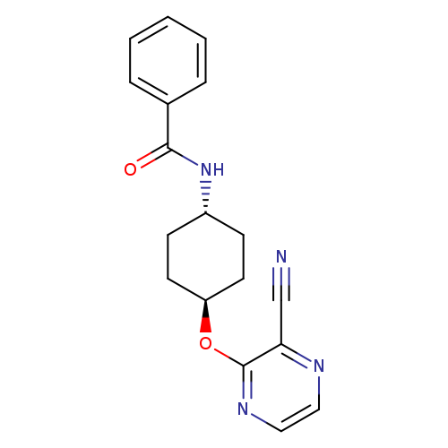 N-[(1r,4r)-4-[(3-cyanopyrazin-2-yl)oxy]cyclohexyl]benzamide