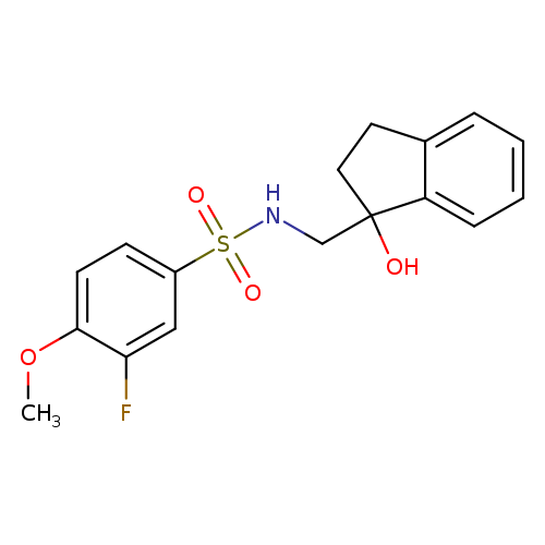 3-fluoro-N-[(1-hydroxy-2,3-dihydro-1H-inden-1-yl)methyl]-4-methoxybenzene-1-sulfonamide