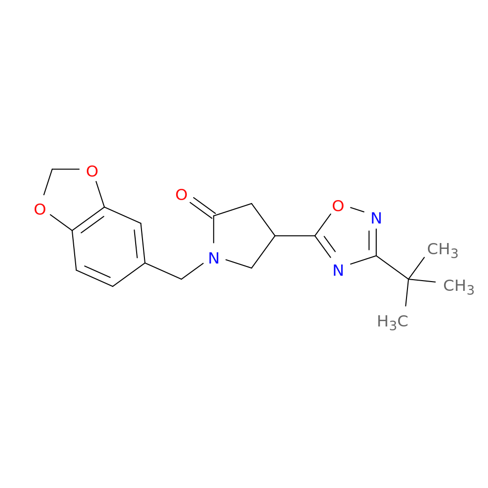 1-[(2H-1,3-benzodioxol-5-yl)methyl]-4-(3-tert-butyl-1,2,4-oxadiazol-5-yl)pyrrolidin-2-one
