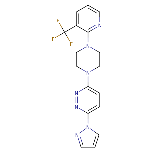 3-(1H-pyrazol-1-yl)-6-{4-[3-(trifluoromethyl)pyridin-2-yl]piperazin-1-yl}pyridazine