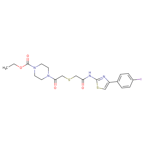 ethyl 4-{2-[({[4-(4-iodophenyl)-1,3-thiazol-2-yl]carbamoyl}methyl)sulfanyl]acetyl}piperazine-1-carboxylate