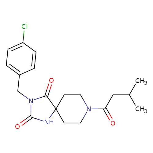 3-[(4-chlorophenyl)methyl]-8-(3-methylbutanoyl)-1,3,8-triazaspiro[4.5]decane-2,4-dione